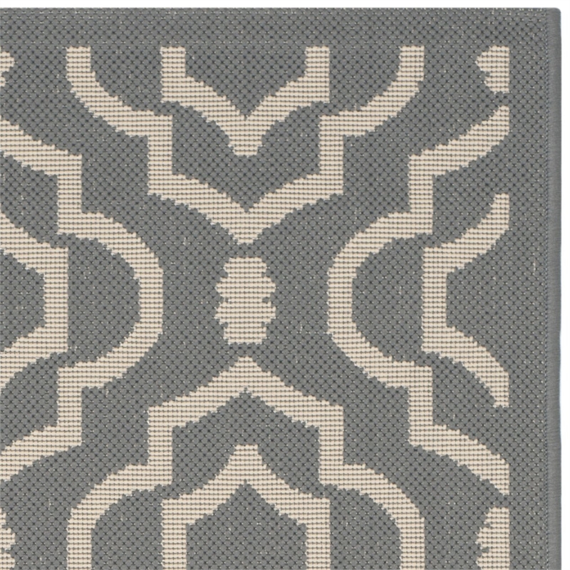 Safavieh Courtyard Anthracite Indoor Outdoor Rug - 4' x 5'7