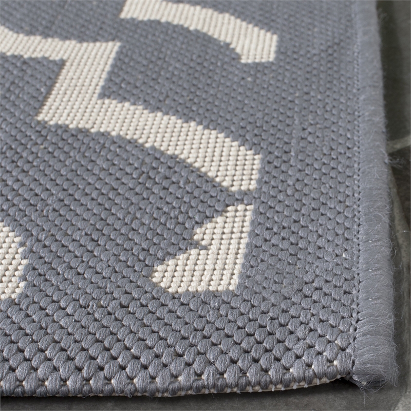 Safavieh Courtyard Anthracite Indoor Outdoor Rug - Runner 2'7