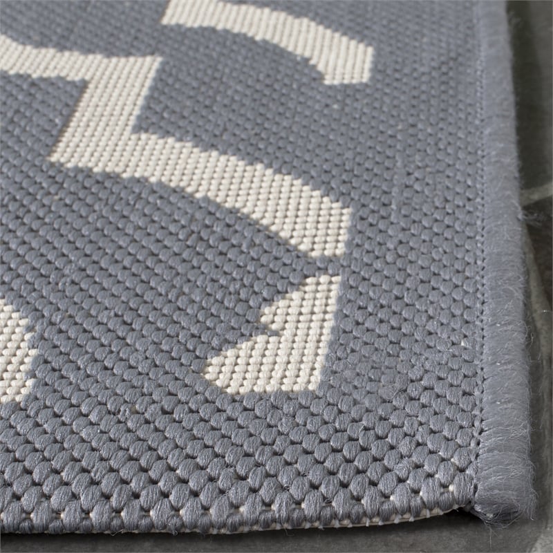 Safavieh Courtyard Anthracite Indoor Outdoor Rug - Square 5'3