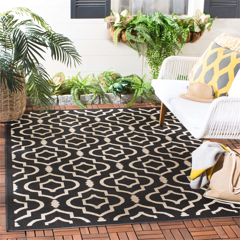 Safavieh Courtyard Black Indoor Outdoor Rug - 9' x 12'