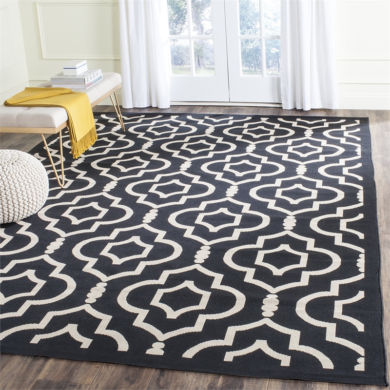 Safavieh Courtyard Black Indoor Outdoor Rug - Square 7'10