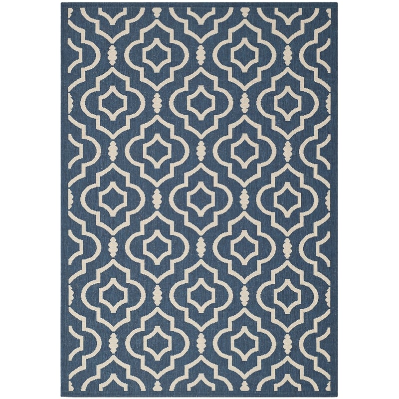 Safavieh Courtyard Navy Indoor Outdoor Rug - 4' x 5'7