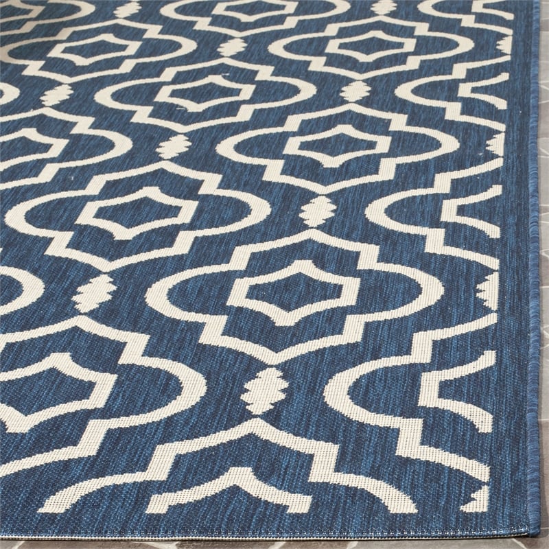 Safavieh Courtyard Navy Indoor Outdoor Rug - 4' x 5'7