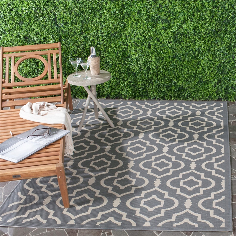 Safavieh Courtyard Navy Indoor Outdoor Rug - 9' x 12'
