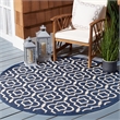 Safavieh Courtyard Navy Indoor Outdoor Rug - Round 6'7