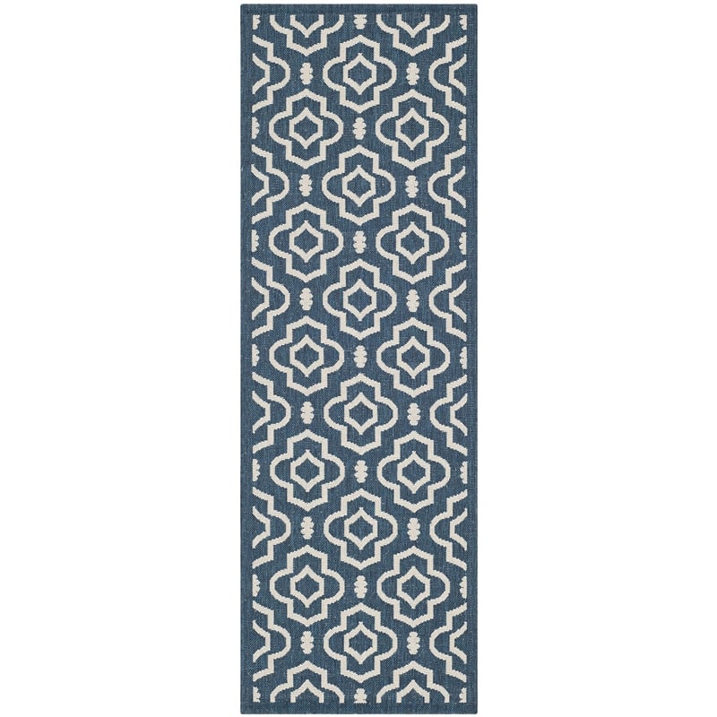 Safavieh Courtyard Navy Indoor Outdoor Rug - Runner 2'3