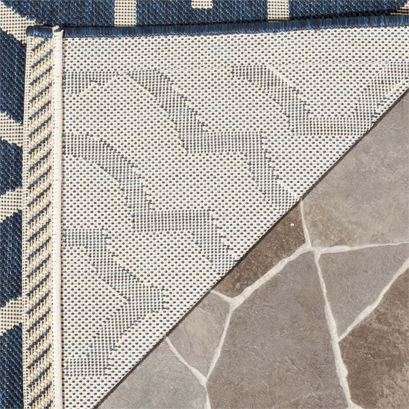Safavieh Courtyard Navy Indoor Outdoor Rug - Square 6'7