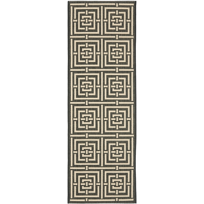 Safavieh Courtyard Black Indoor Outdoor Rug - Runner 2'3