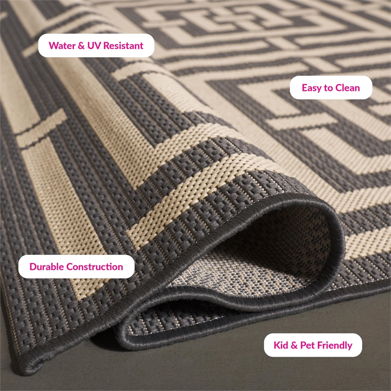 Safavieh Courtyard Grey Indoor Outdoor Rug - Runner 2'3