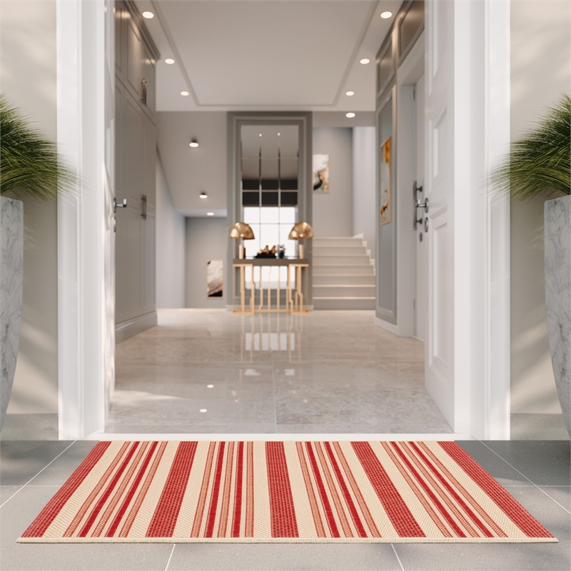Safavieh Courtyard Beige Indoor Outdoor Rug - 2' x 3'7