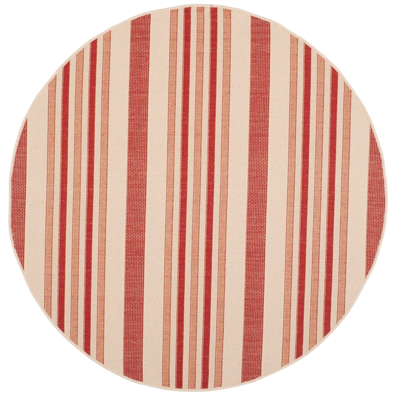 Safavieh Courtyard Beige Indoor Outdoor Rug - Round 5'3