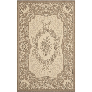 safavieh courtyard creme indoor outdoor rug - 5'3&quot x 7'7&quot