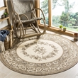 Safavieh Courtyard Creme Indoor Outdoor Rug - Round 6'7