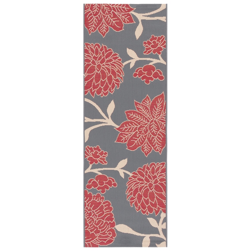 Safavieh Courtyard Anthracite Indoor Outdoor Rug - Runner 2'3