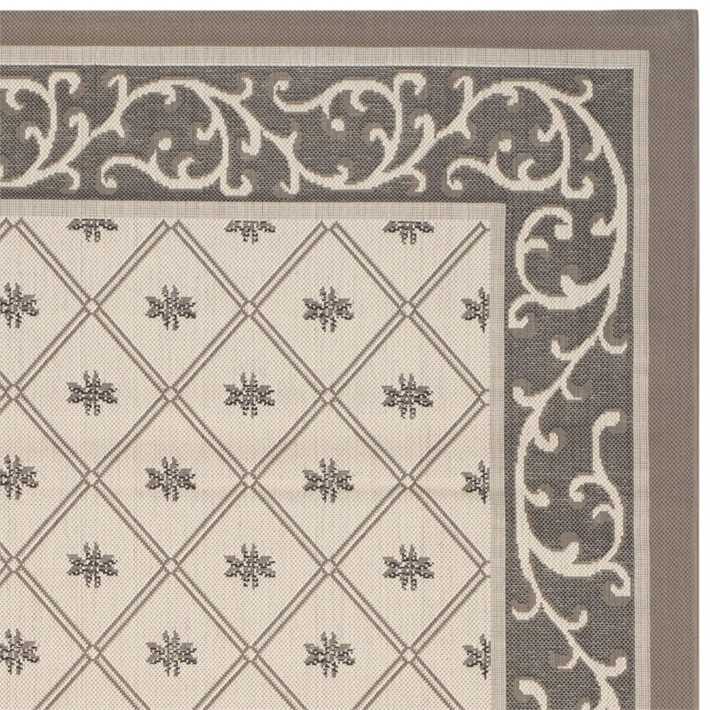 Safavieh Courtyard Beige Indoor Outdoor Rug - 9' x 12'