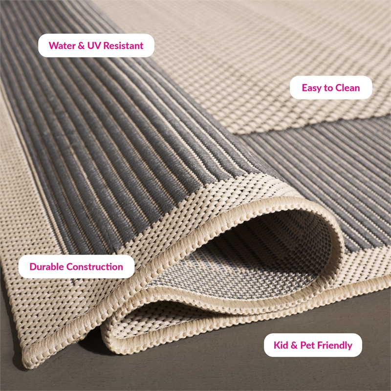 Safavieh Courtyard Grey Indoor Outdoor Rug - Square 7'10