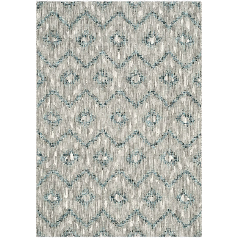 Safavieh Courtyard Grey Indoor Outdoor Rug - 4' x 5'7