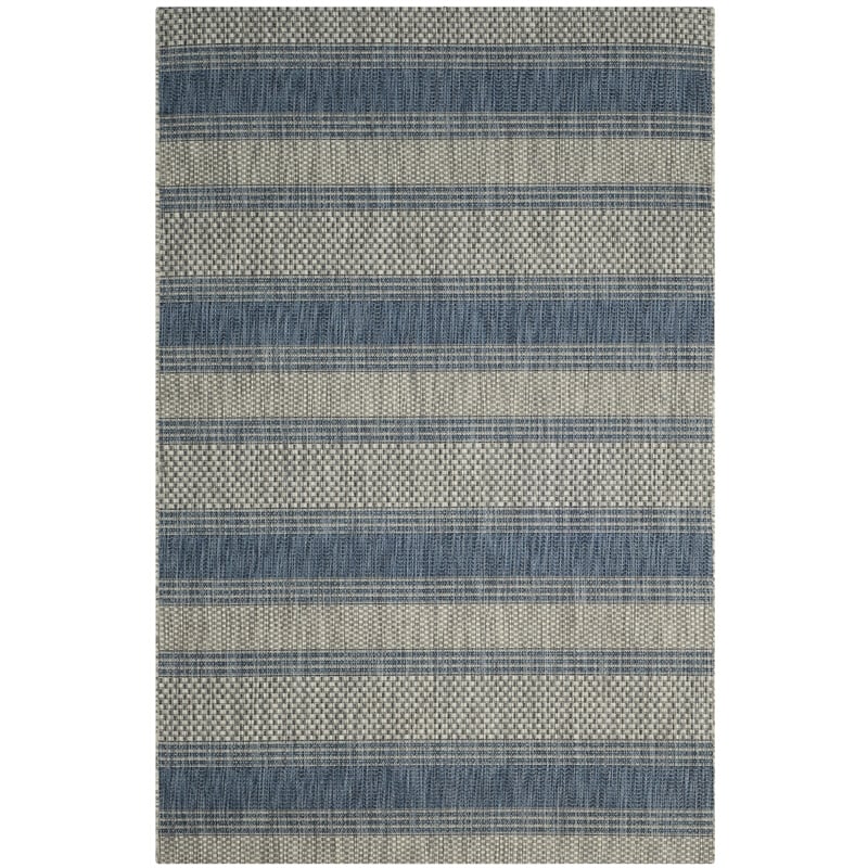Safavieh Courtyard Grey Indoor Outdoor Rug - 4' x 5'7
