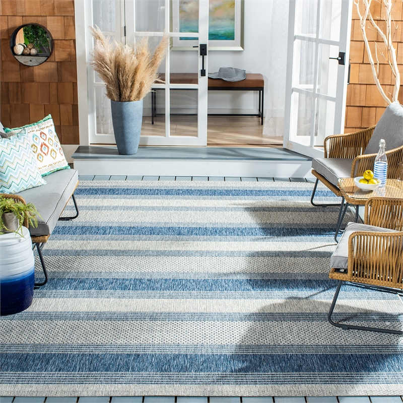 Safavieh Courtyard Grey Indoor Outdoor Rug - 9' x 12'