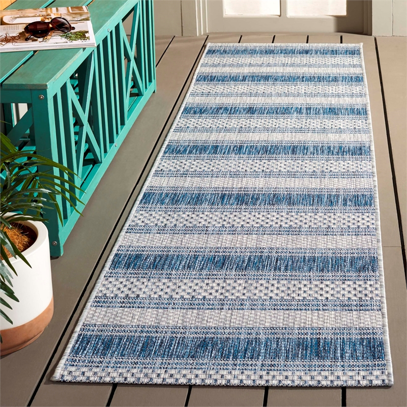 Safavieh Courtyard Grey Indoor Outdoor Rug - Runner 2'3