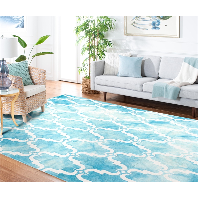Safavieh Dip Dyed Turquoise Contemporary Rug - 9' x 12'