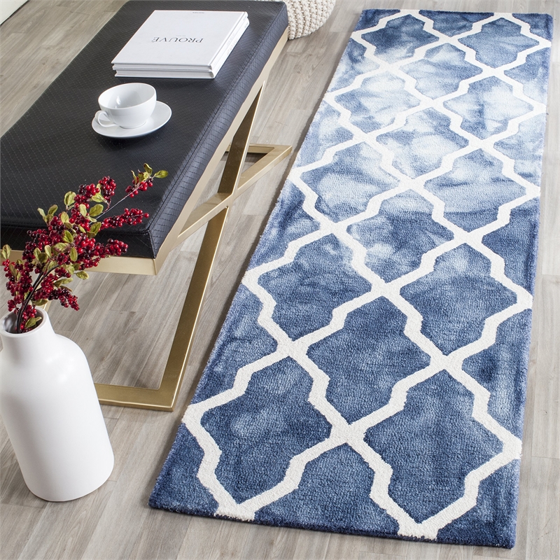 Safavieh Dip Dyed Navy Contemporary Rug - Runner 2'3