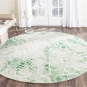 Safavieh Dip Dyed Green Contemporary Rug - Round 5'