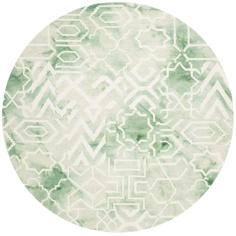Safavieh Dip Dyed Green Contemporary Rug - Round 5'