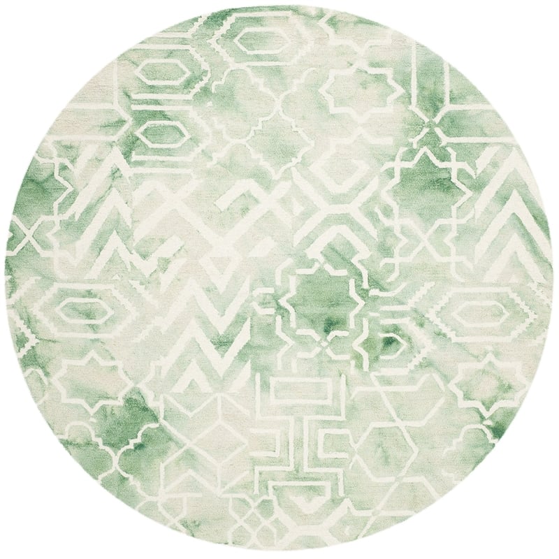 Safavieh Dip Dyed Green Contemporary Rug - Round 7'