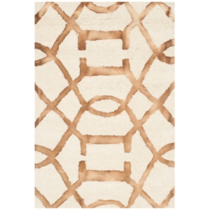 Safavieh Dip Dye 2'-0&quot x 3'-0&quot Wool Hand Tufted Rug in Ivory / Camel