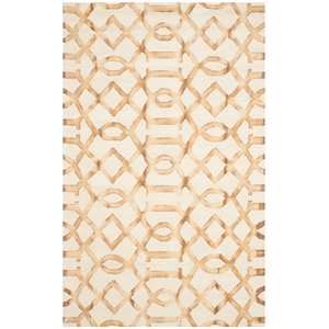 Safavieh Dip Dye 6'-0&quot x 9'-0&quot Wool Hand Tufted Rug in Ivory / Camel