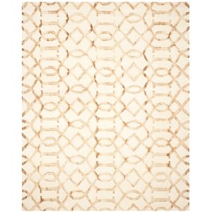 Safavieh Dip Dye 8'-0&quot x 10'-0&quot Wool Hand Tufted Rug in Ivory / Camel
