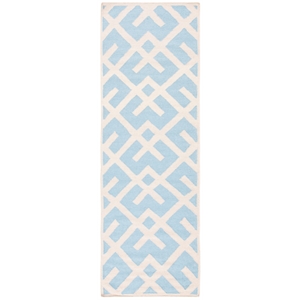 Safavieh Dhurries2'-6&quot x 6'-0&quotWool Hand Woven Flat Weave Rug in Light Blue/Ivory