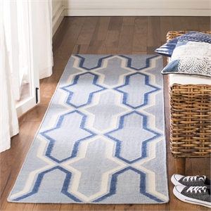 Safavieh Dhurries Light Blue Contemporary Rug - Runner 2'6&quot x 4'