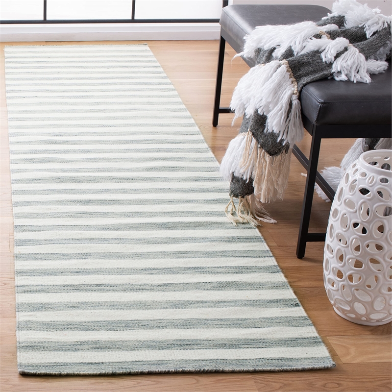 Safavieh Dhurries Grey Contemporary Rug - Runner 2'6