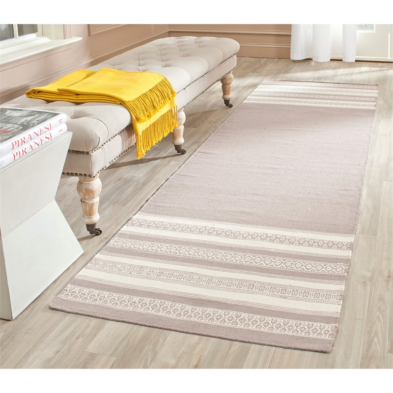 Safavieh Dhurries Light Brown Contemporary Rug - 8' x 10'