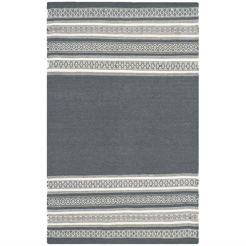 Safavieh Dhurries Dark Grey Contemporary Rug - 3' x 5'