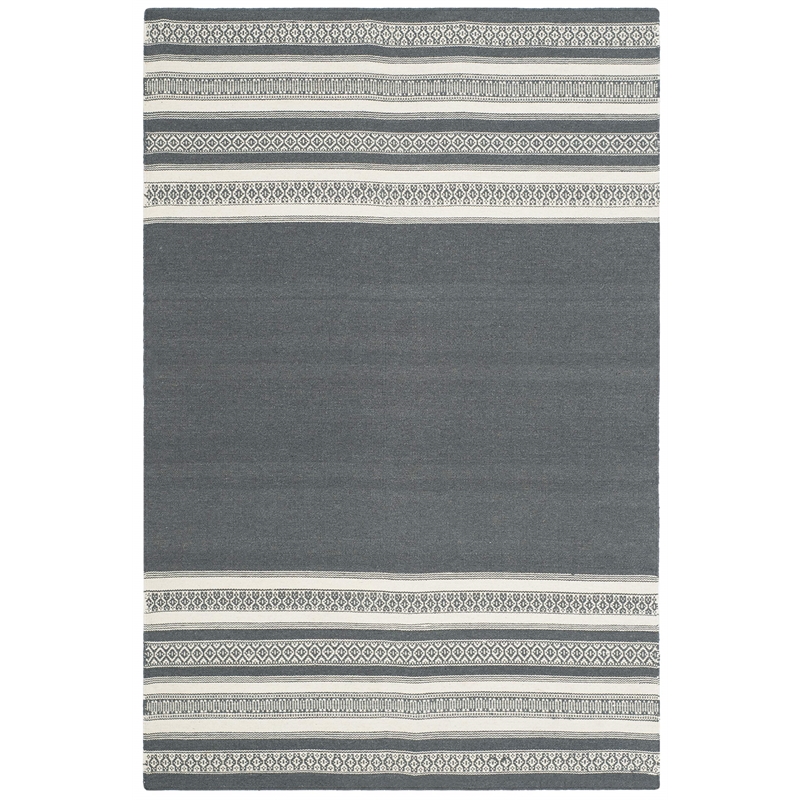 Safavieh Dhurries Dark Grey Contemporary Rug - 4' x 6'