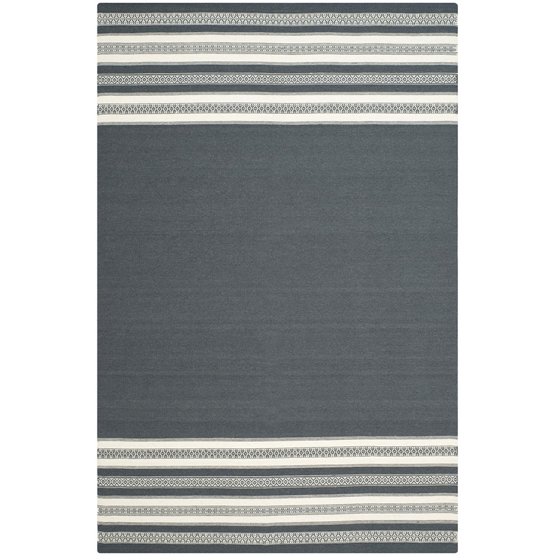 Safavieh Dhurries Dark Grey Contemporary Rug - 6' x 9'