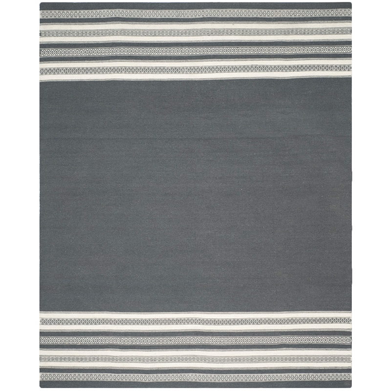 Safavieh Dhurries Dark Grey Contemporary Rug - 8' x 10'