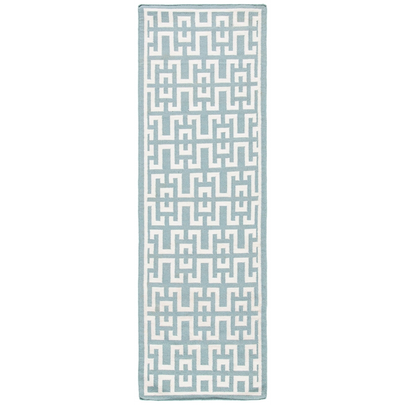 Safavieh Dhurries Seafoam Contemporary Rug - Runner 2'6