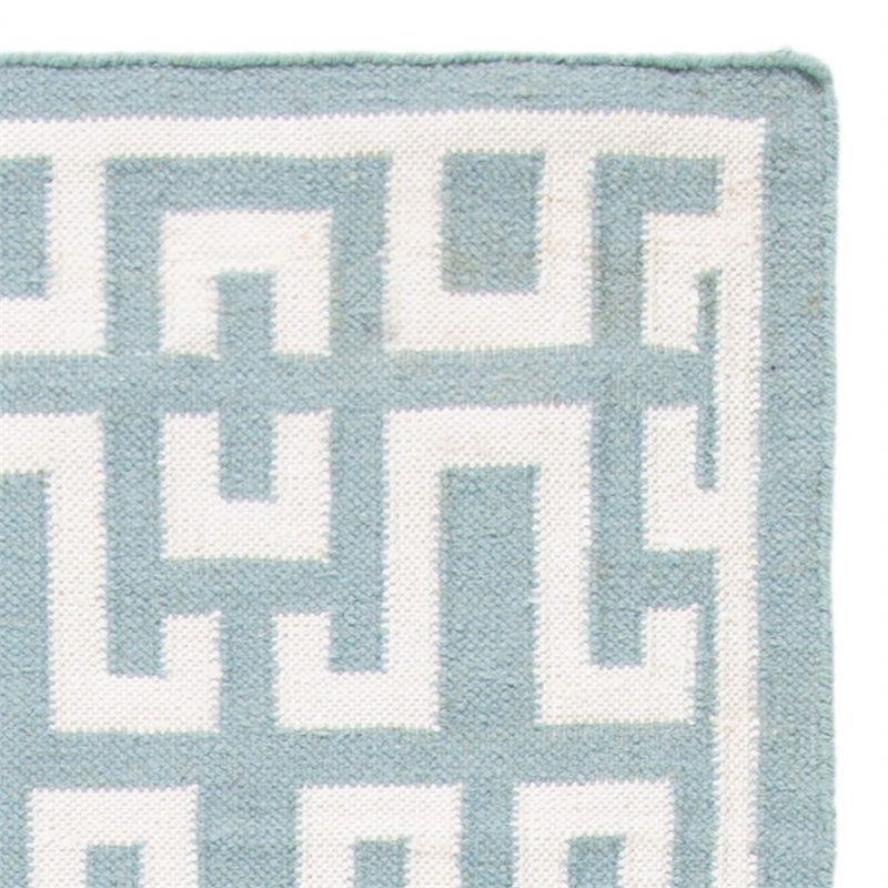 Safavieh Dhurries Seafoam Contemporary Rug - Runner 2'6