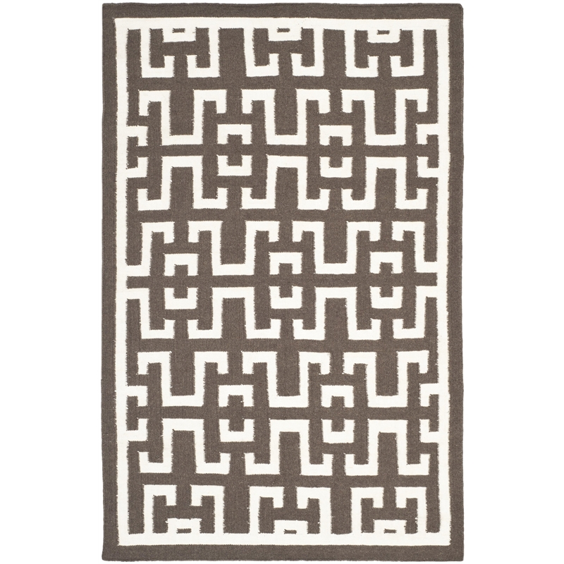 Safavieh Dhurries Chocolate Contemporary Rug - 4' x 6'