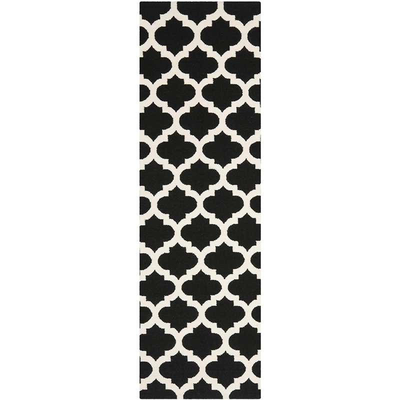 Safavieh Dhurries Black Contemporary Rug - 2'6