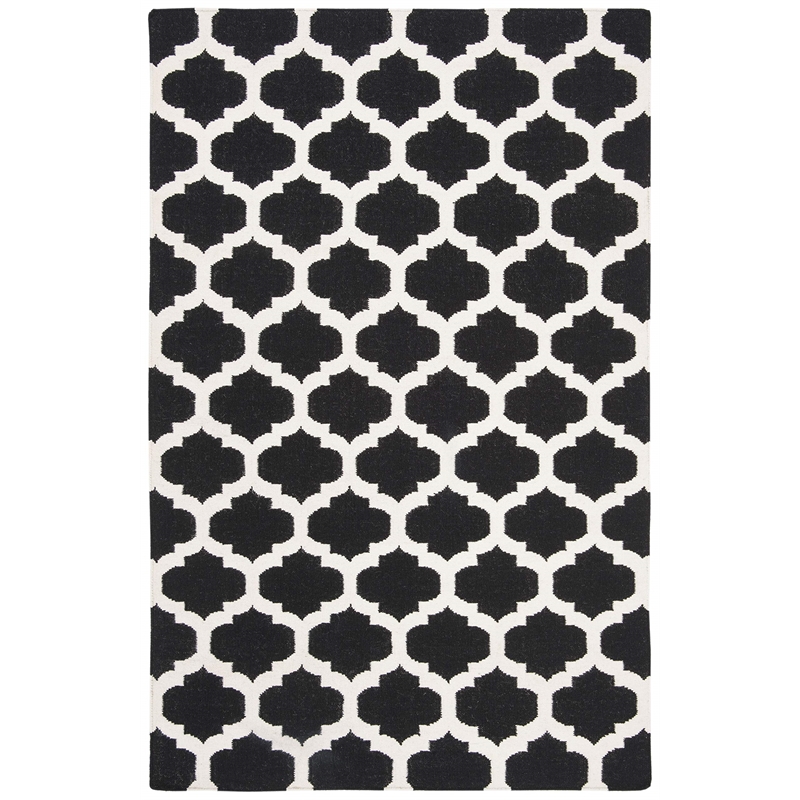 Safavieh Dhurries Black Contemporary Rug - 4' x 6'