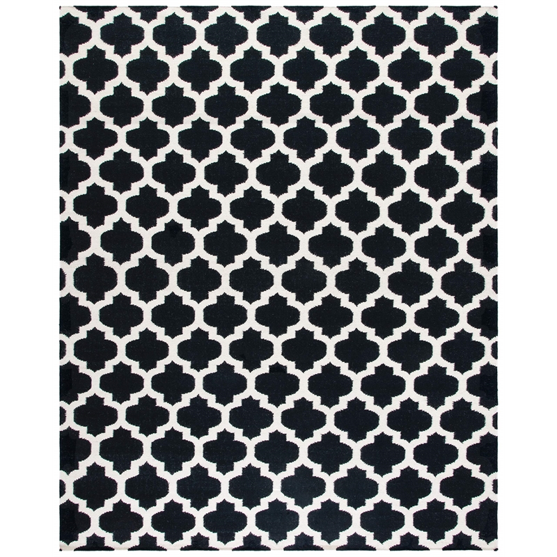 Safavieh Dhurries Black Contemporary Rug - 8' x 10'