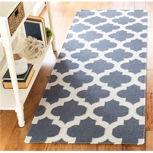 Safavieh Dhurries Blue Contemporary Rug - Runner 2'6&quot x 7'