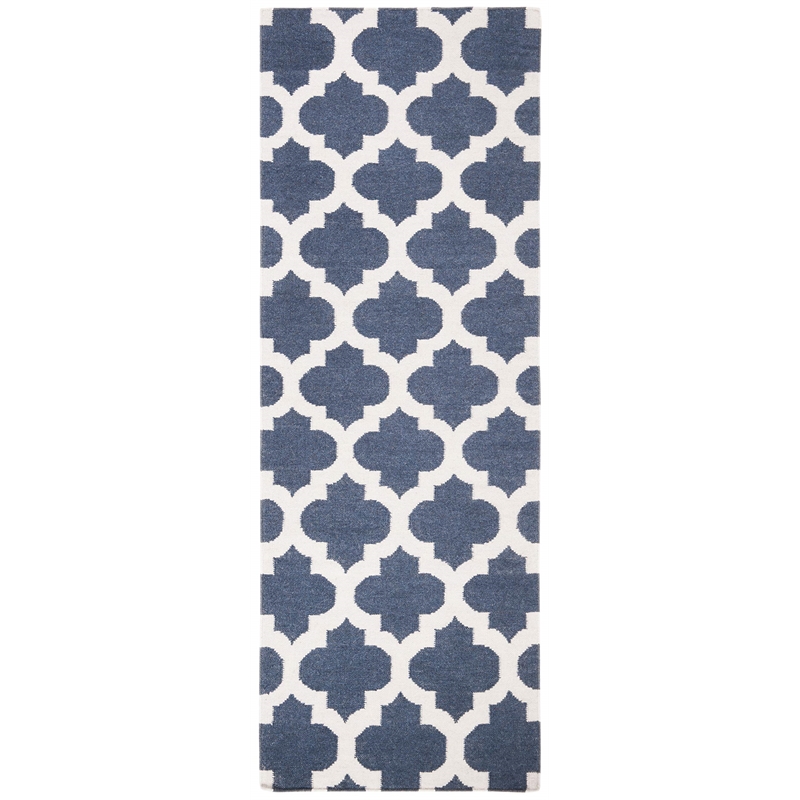 Safavieh Dhurries Blue Contemporary Rug - Runner 2'6