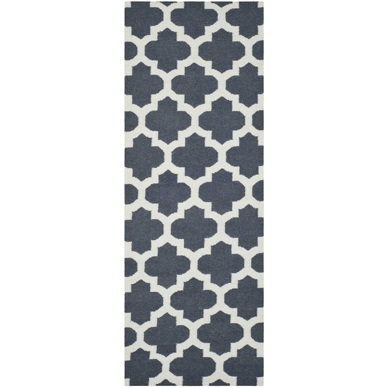 Safavieh Dhurries Blue Contemporary Rug - Runner 2'6