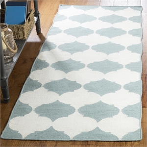 Safavieh Dhurries Blue Contemporary Rug - Runner 2'6&quot x 7'